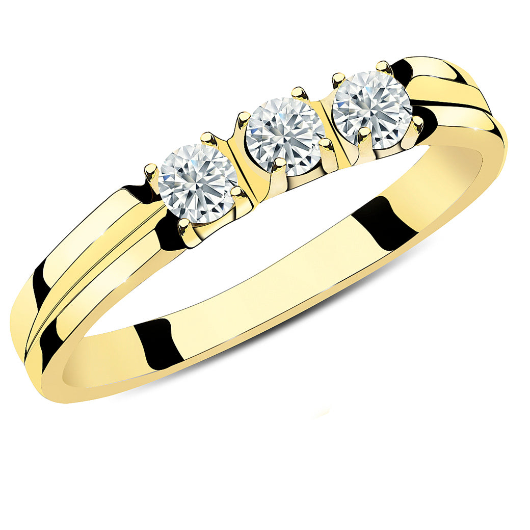 Złoty pierścionek podwójna obrączka