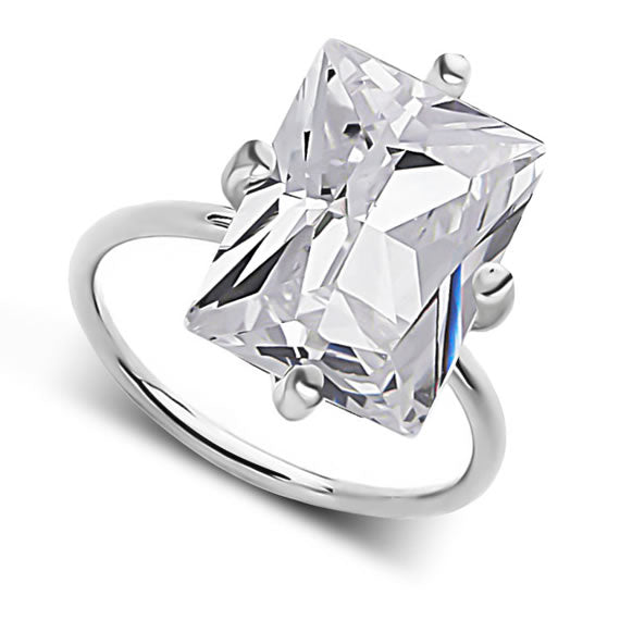 Pierścionek z białą cyrkonią 14x10mm