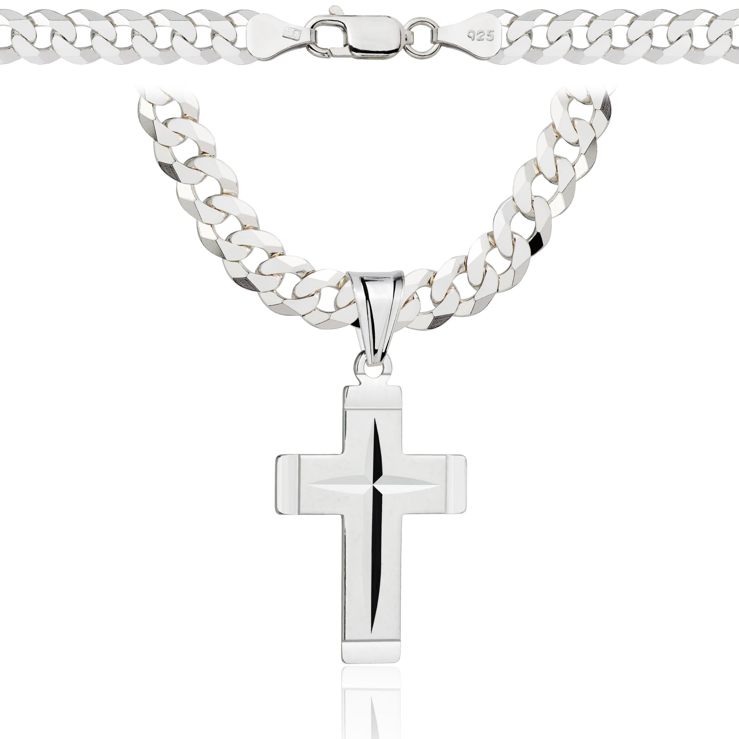 ŁAŃCUSZEK SREBRNY Z KRZYŻYKIEM PANCERKA 6,5MM PR. 925