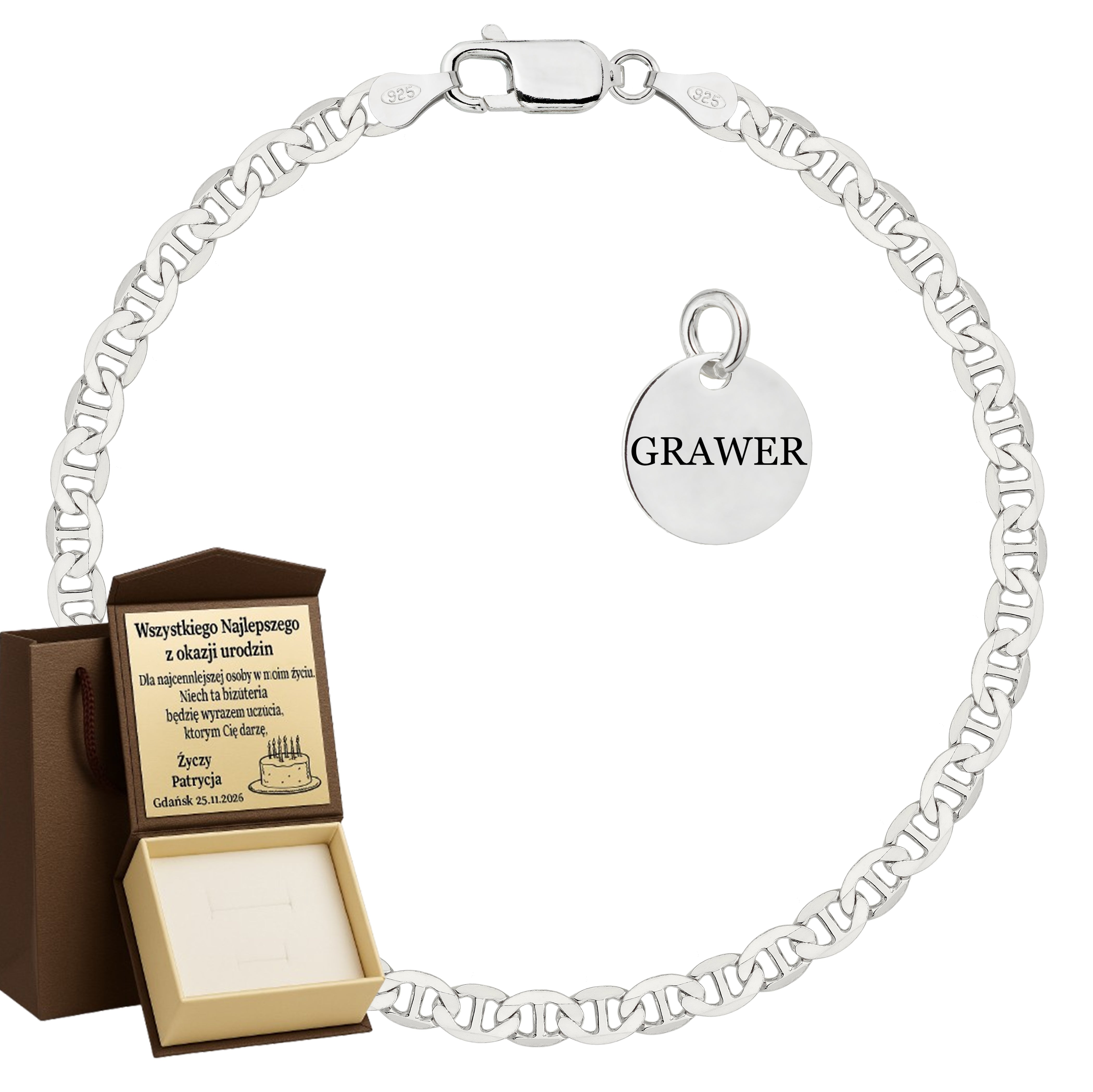 BRANSOLETKA SREBRNA GUCCI 4,5MM PR. 925