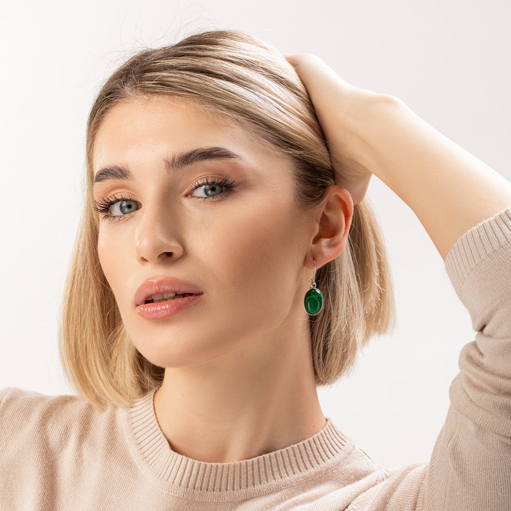 Wiszące kolczyki z koralem 27x19mm Elegancka Alicja