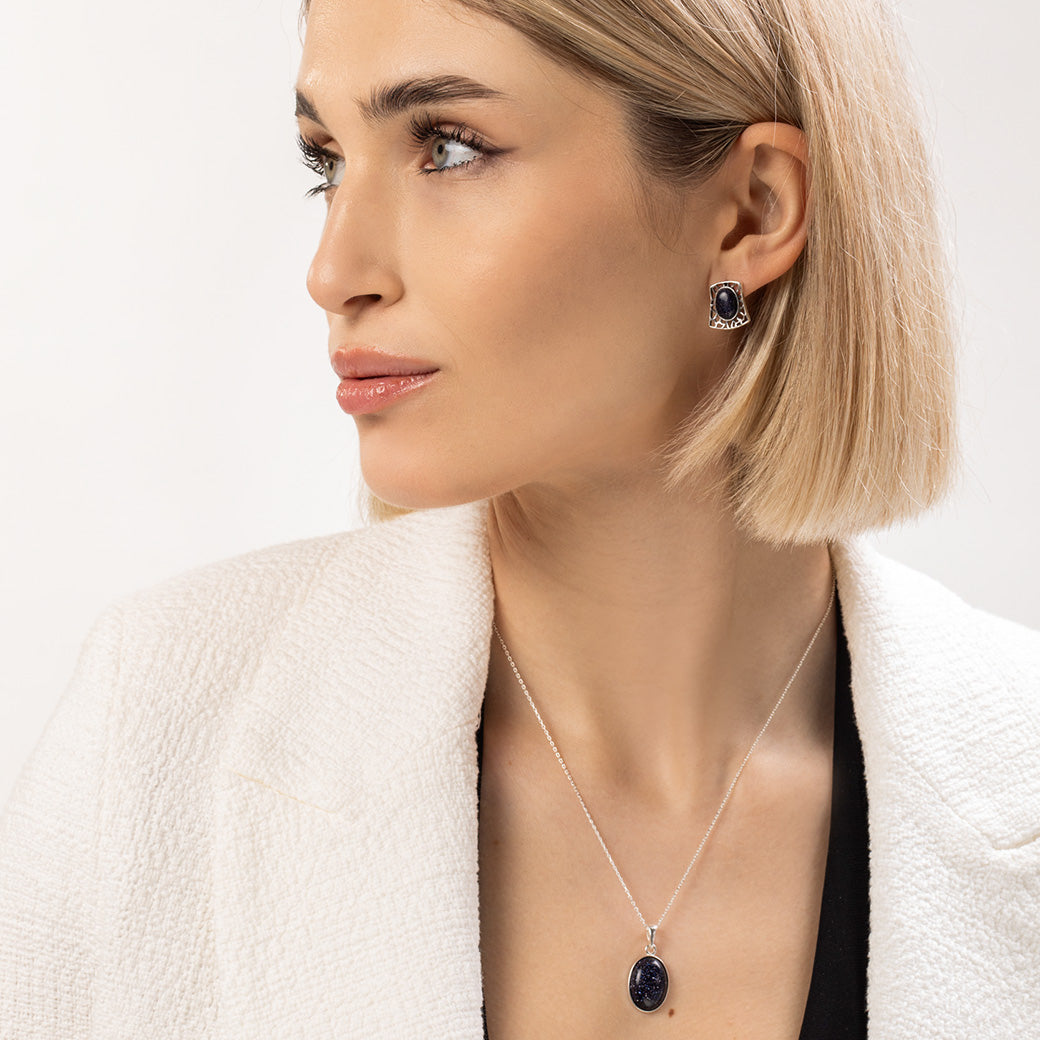 Ażurowe kolczyki w stylu retro z malachitem Klasyczna Pola