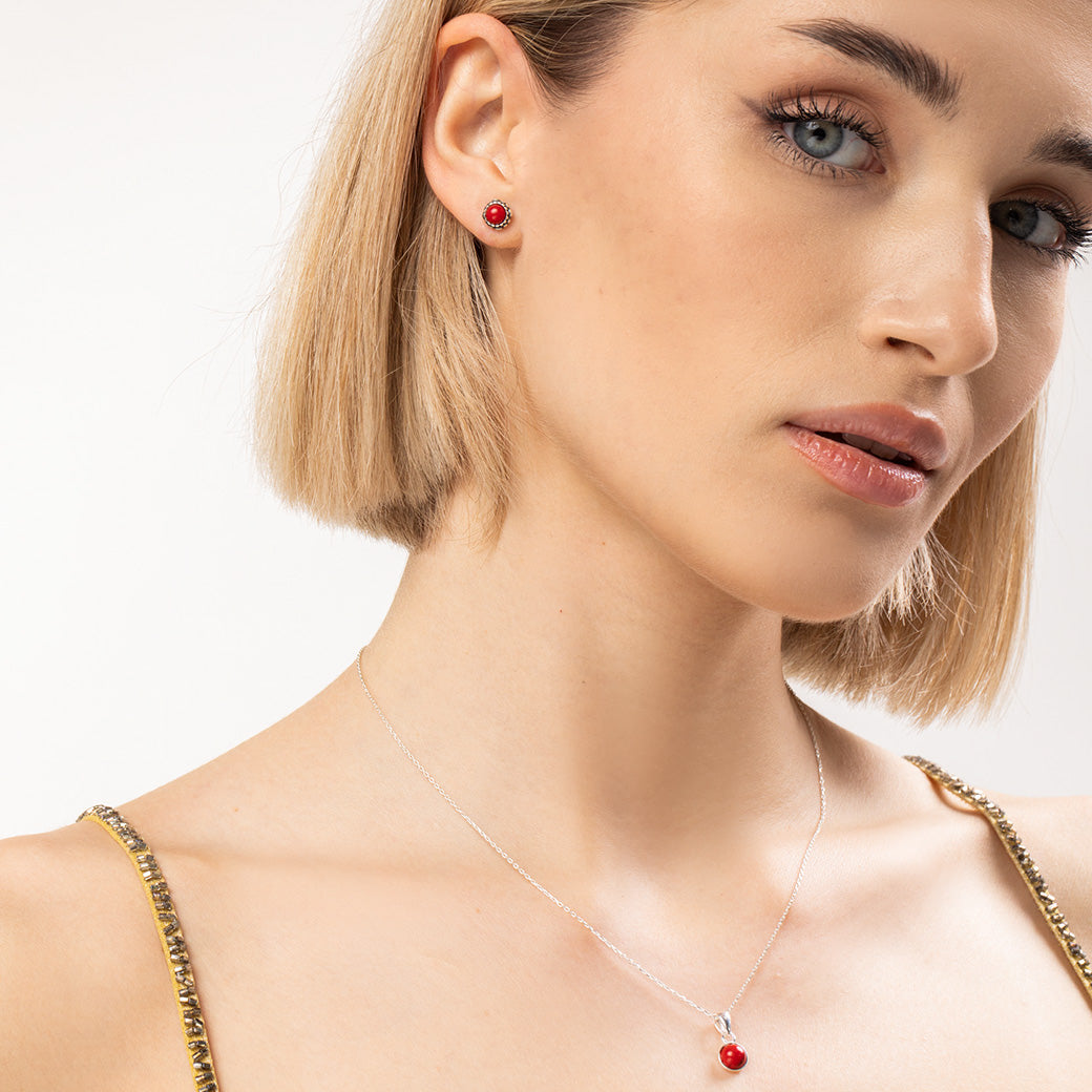 Wisiorek okrągły z turkusem Aurelia