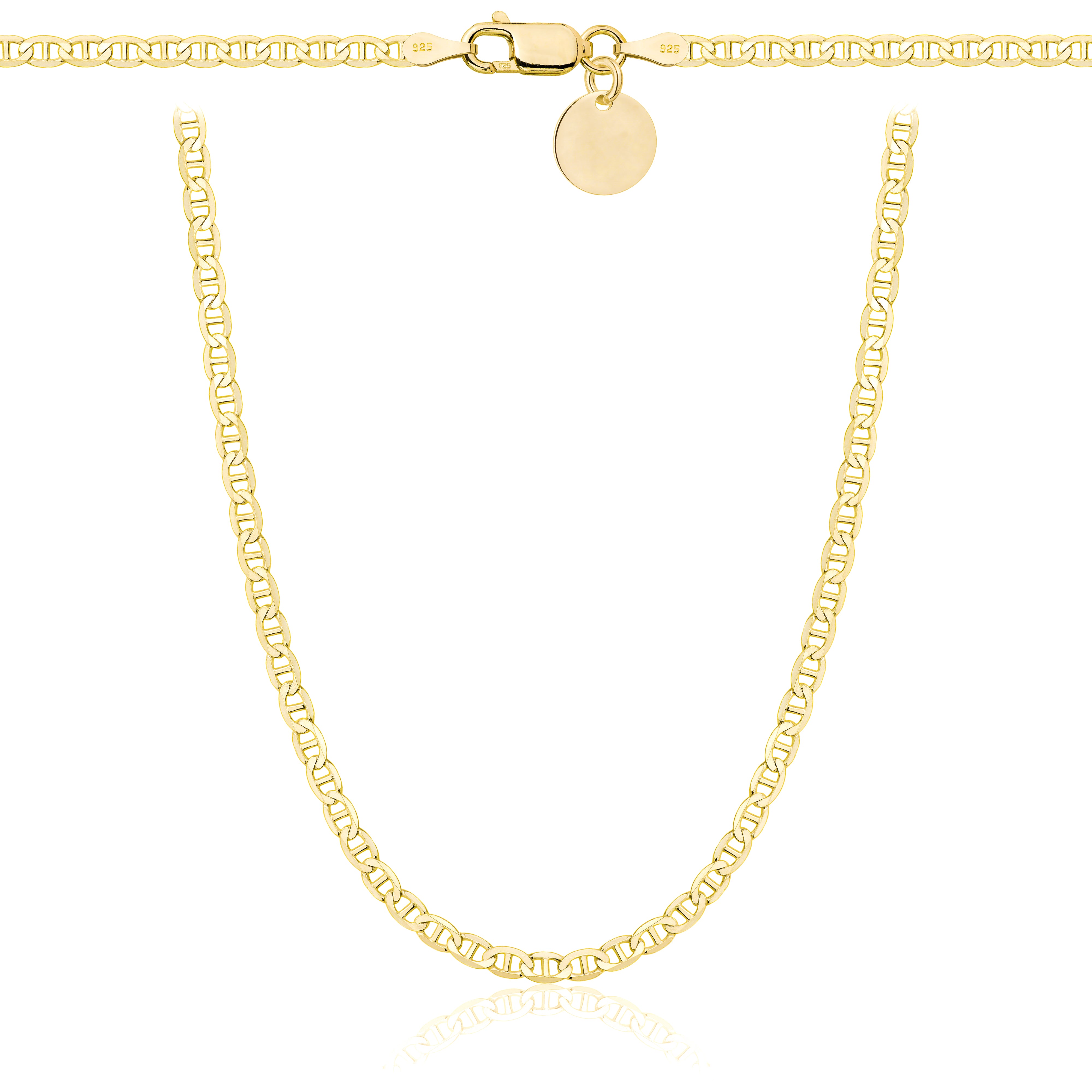 ŁAŃCUSZEK POZŁACANY SREBRNY GUCCI 2,6MM PR. 925 585