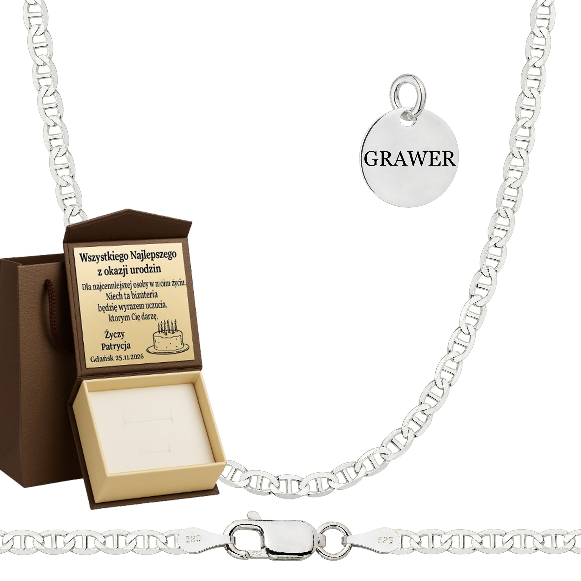 ŁAŃCUSZEK SREBRNY GUCCI 2,6MM PR. 925