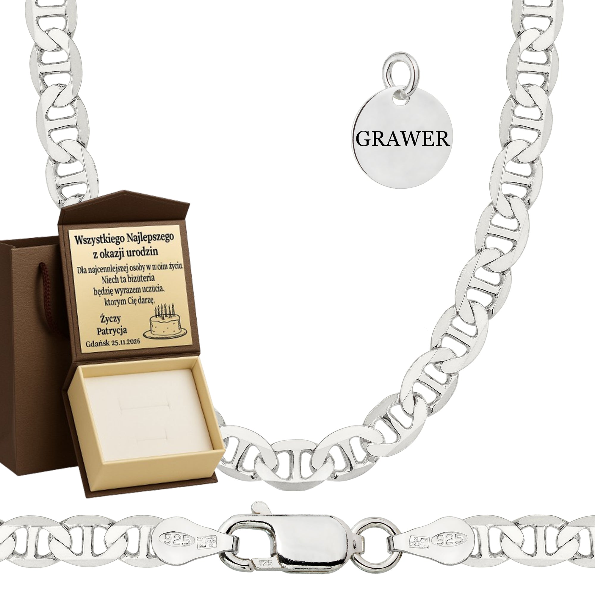 ŁAŃCUSZEK SREBRNY GUCCI 4,5MM PR. 925