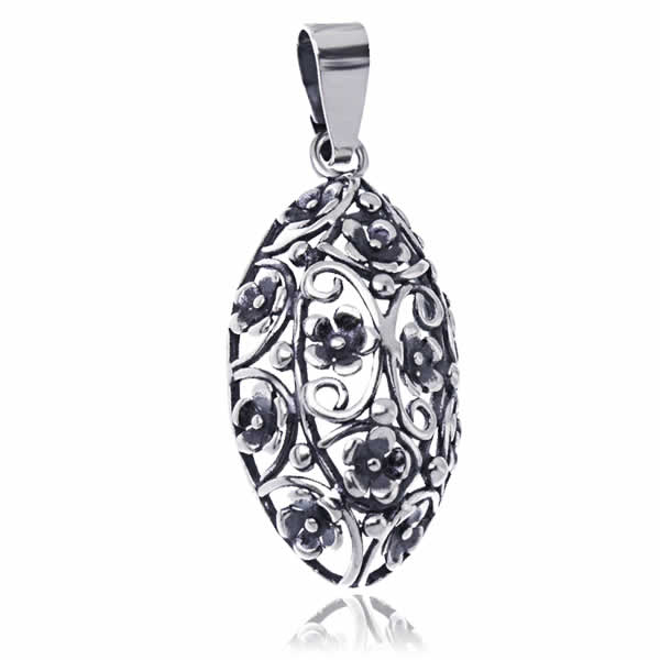 Wisiorek ażurowe kwiaty