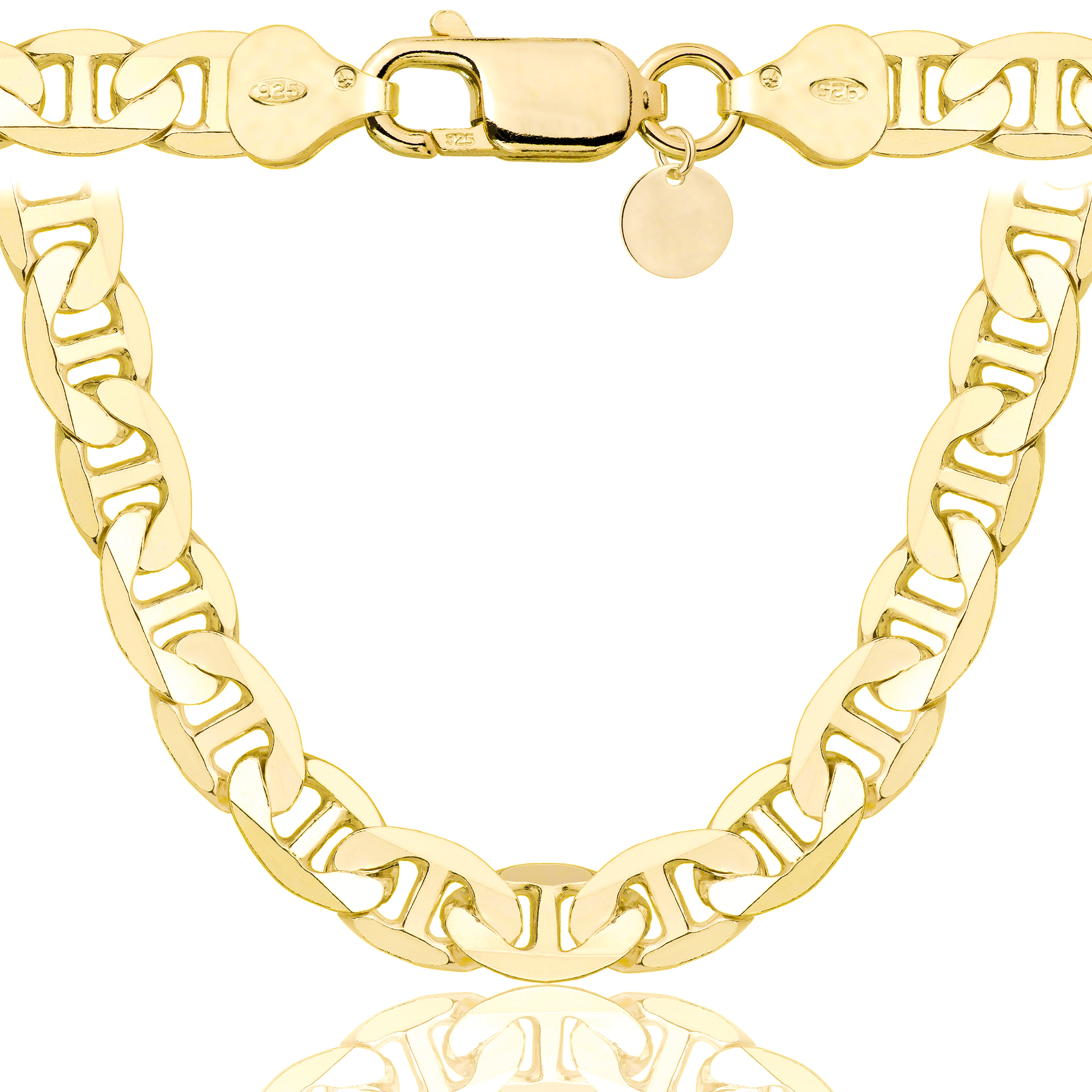 ŁAŃCUSZEK POZŁACANY SREBRNY GUCCI 10MM PR. 925 585