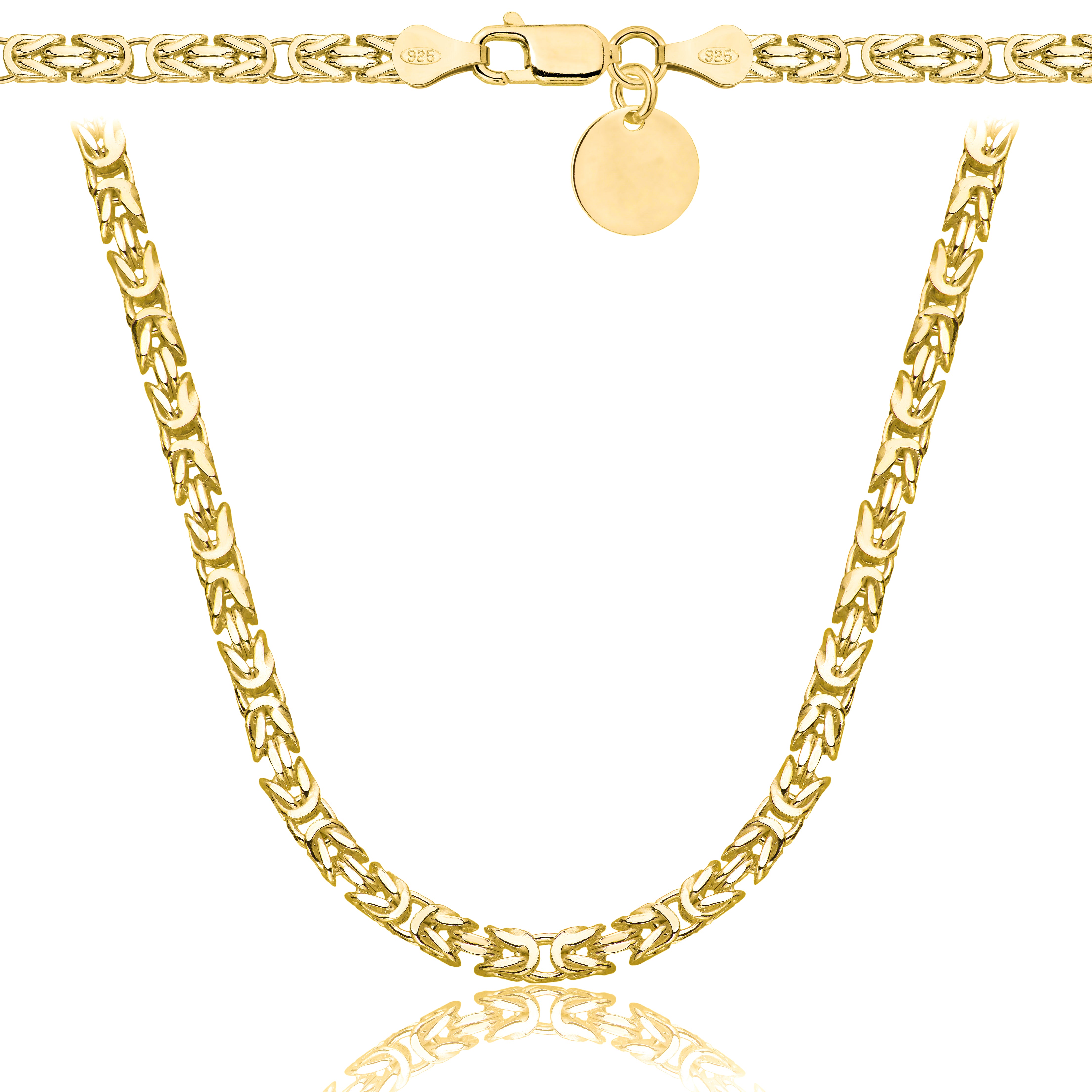 ŁAŃCUSZEK POZŁACANY SREBRNY KRÓLEWSKI 3MM PR. 925 585