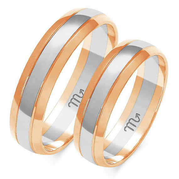 Obrączki z różowego i białego złota