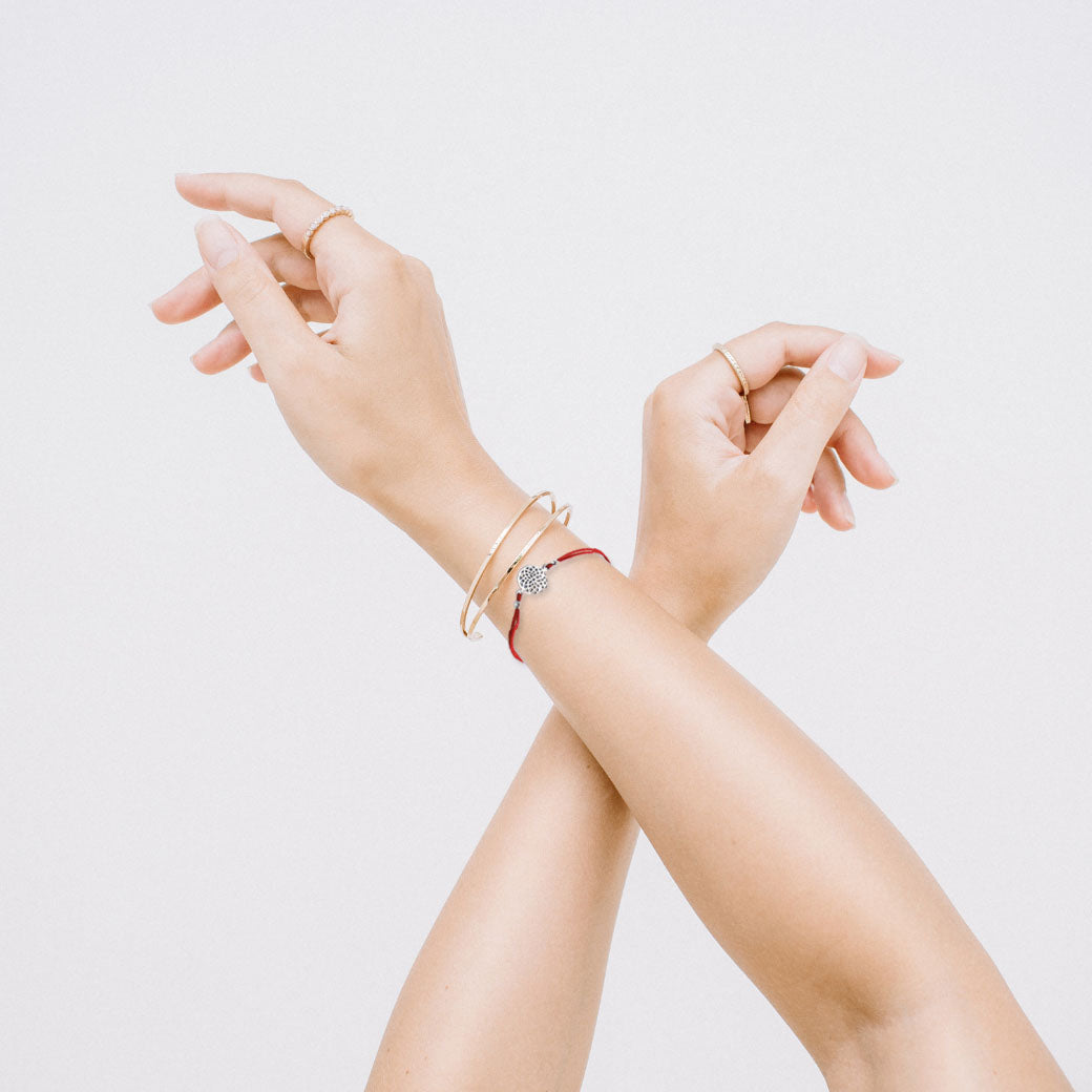 Bransoletka czerwony sznurek mandala