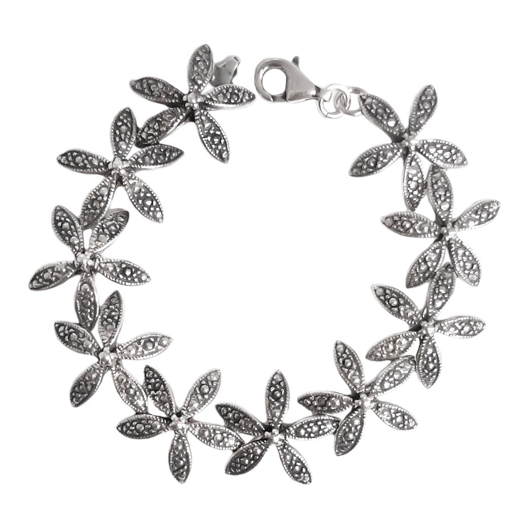 Bransoletka bogato zdobiona - kwiaty