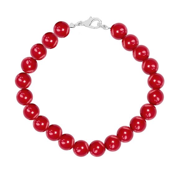 Bransoletka czerwone korale 8mm