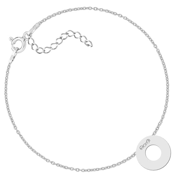 Srebrna bransoletka celebrytka z kółkiem