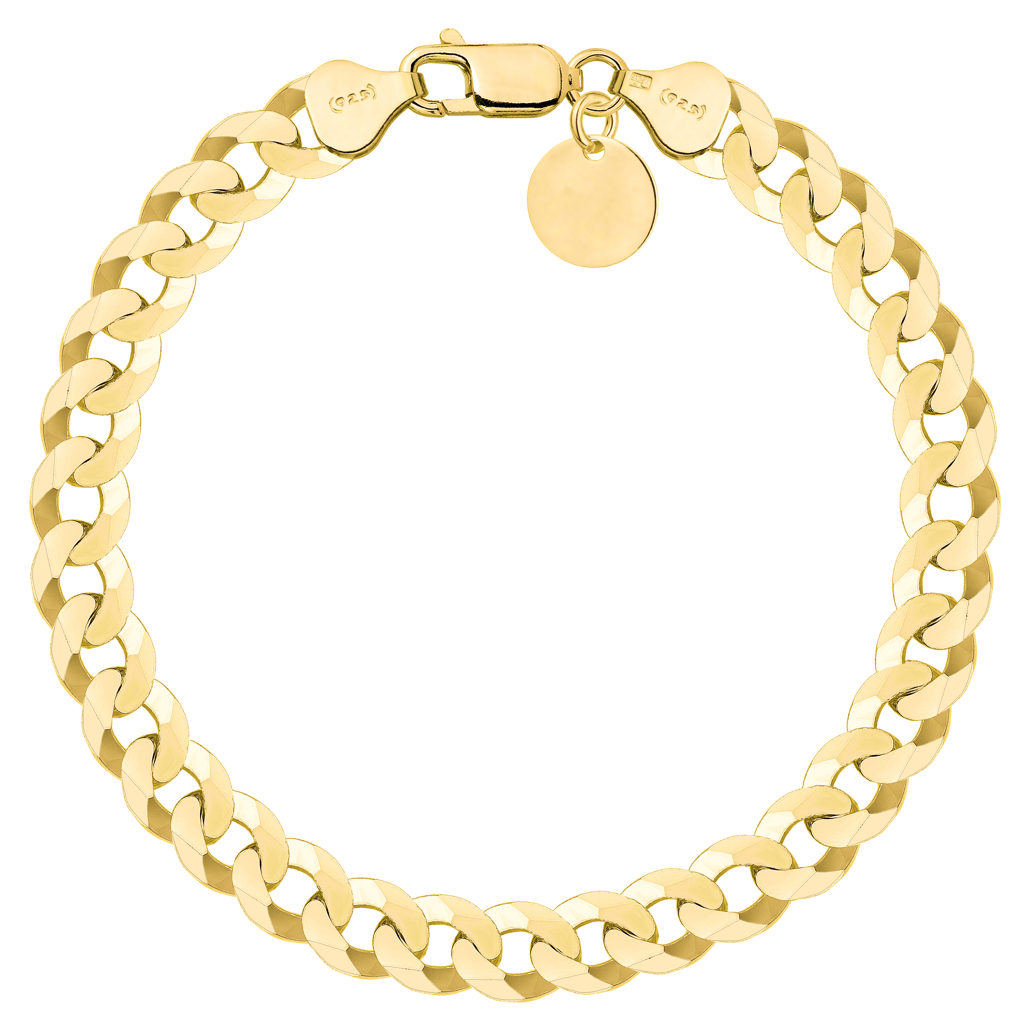 BRANSOLETKA POZŁACANA SREBRNA PANCERKA 7,5MM PR. 925 585