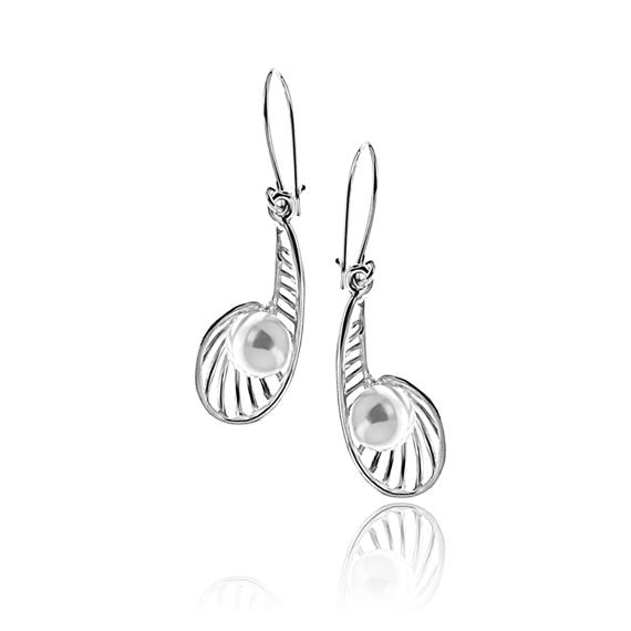 Ażurowe kolczyki z perłą 7mm