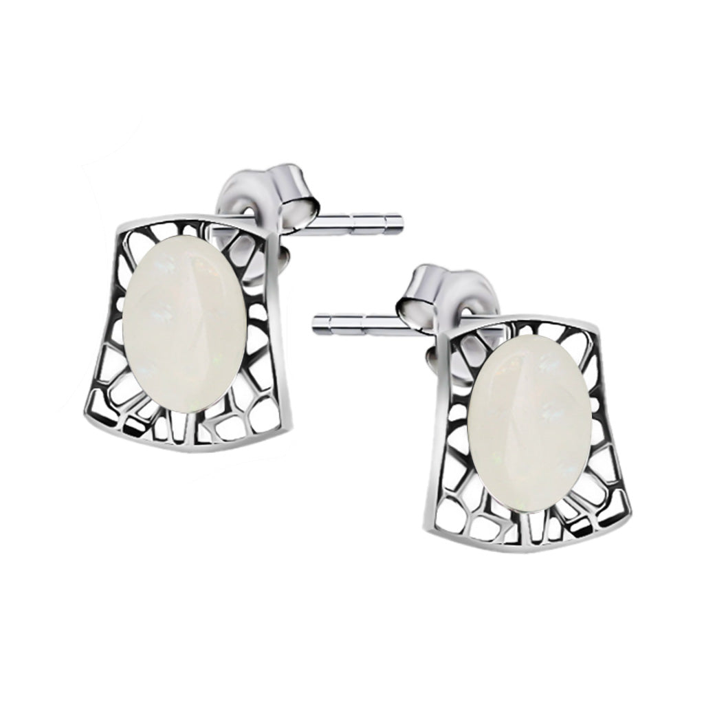 Ażurowe kolczyki w stylu retro z opalami Klasyczna Pola