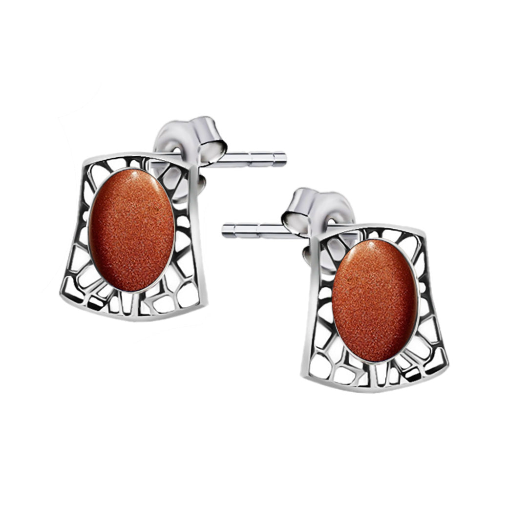 Ażurowe kolczyki w stylu retro z piaskiem pustyni Klasyczna Pola