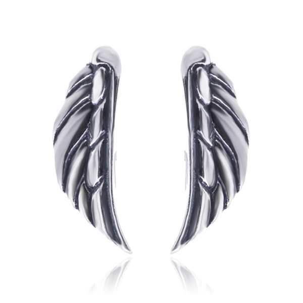 Kolczyki-nausznice skrzydła oksydowane