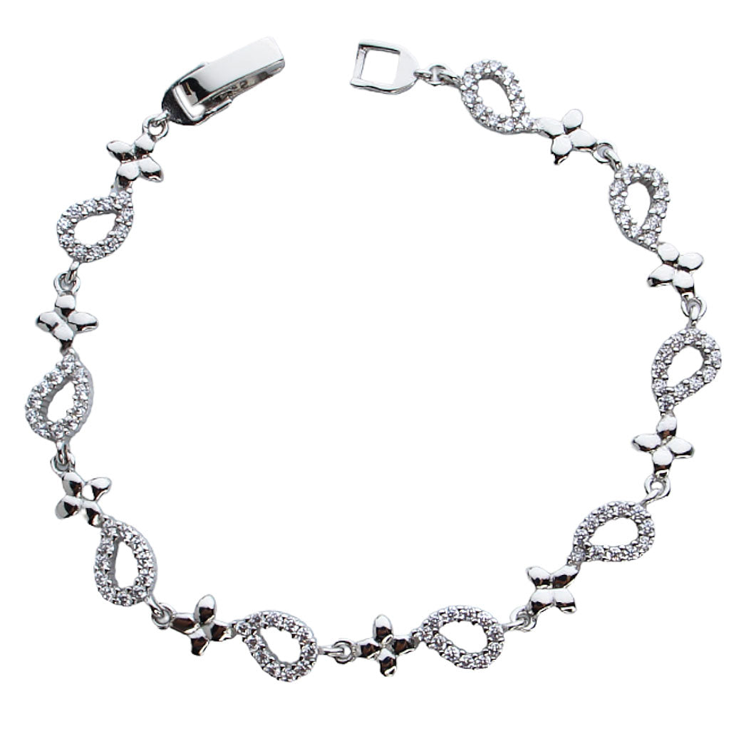 Bransoletka błyszcząca z kwiatami Diamond Frost