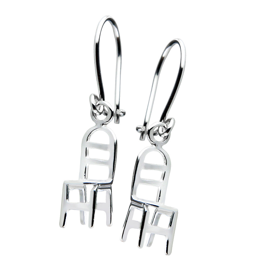 SREBRNE KOLCZYKI WISZĄCE KRZESŁA KRZESŁO KRZESEŁKA