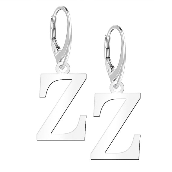 Kolczyki literki zamek angielski litera Z