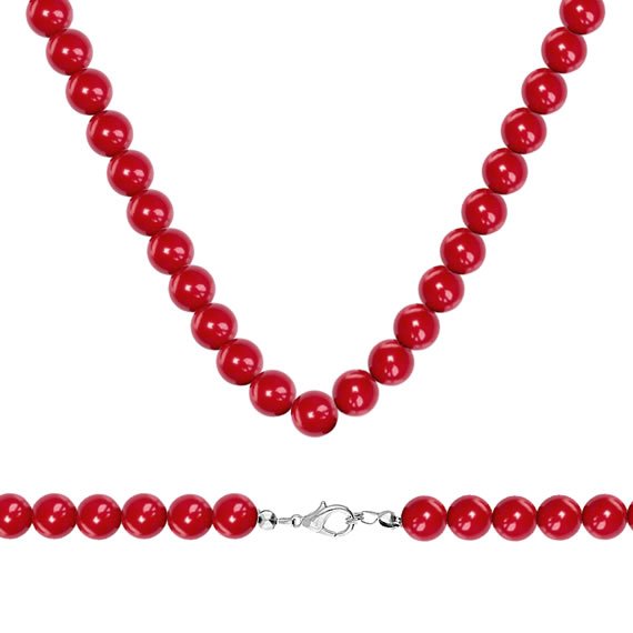 Naszyjnik czerwone korale 45cm 8mm