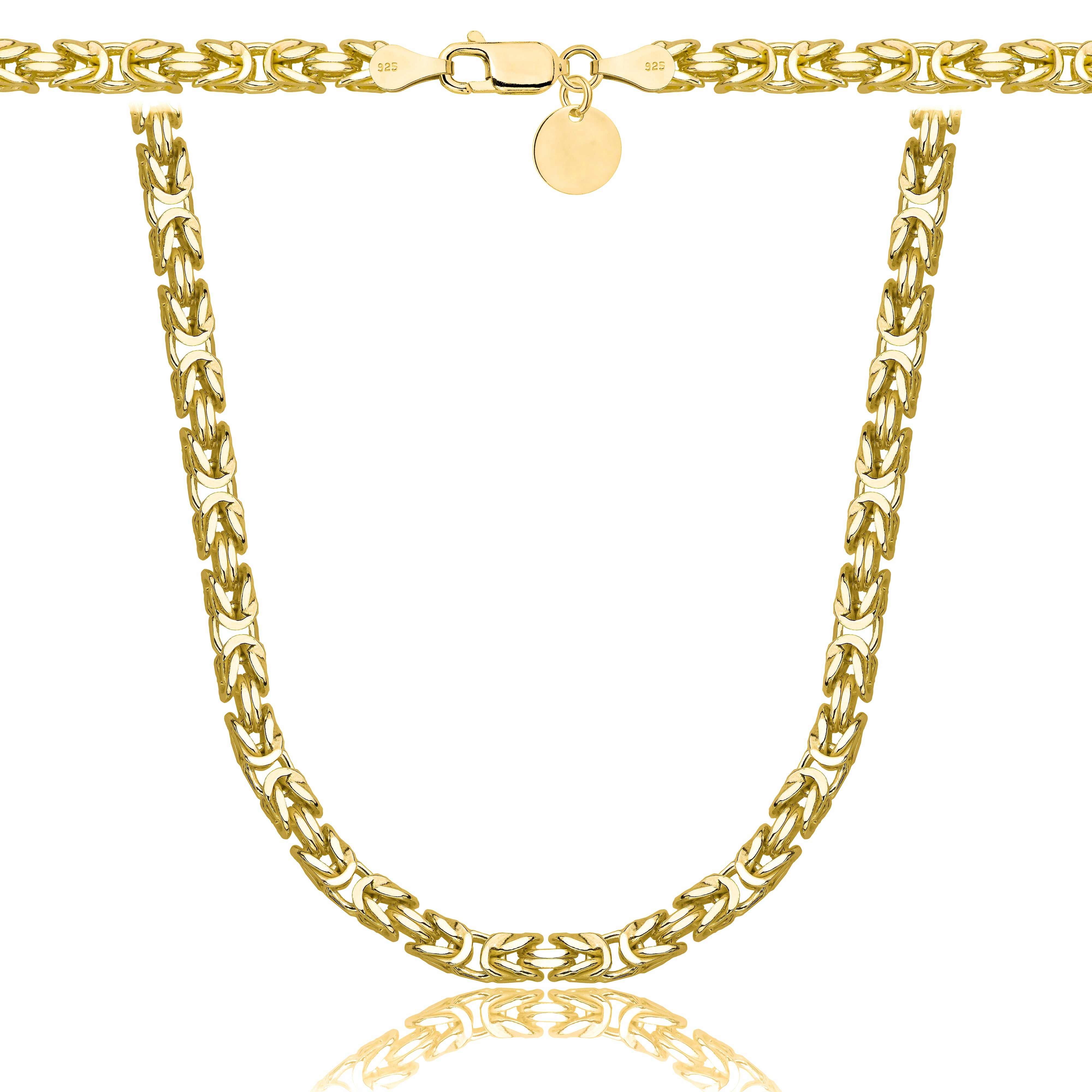 ŁAŃCUSZEK POZŁACANY SREBRNY KRÓLEWSKI 4MM PR. 925 585