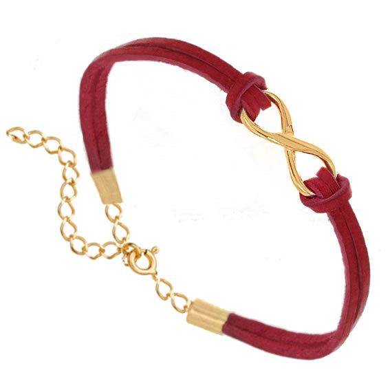 Bransoletka nieskończoność rzemyk złota