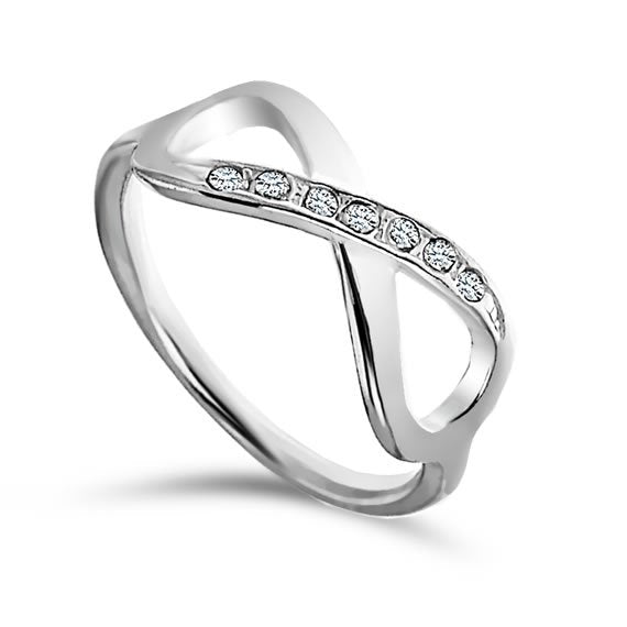 Pierścionek nieskończoność z dżetami