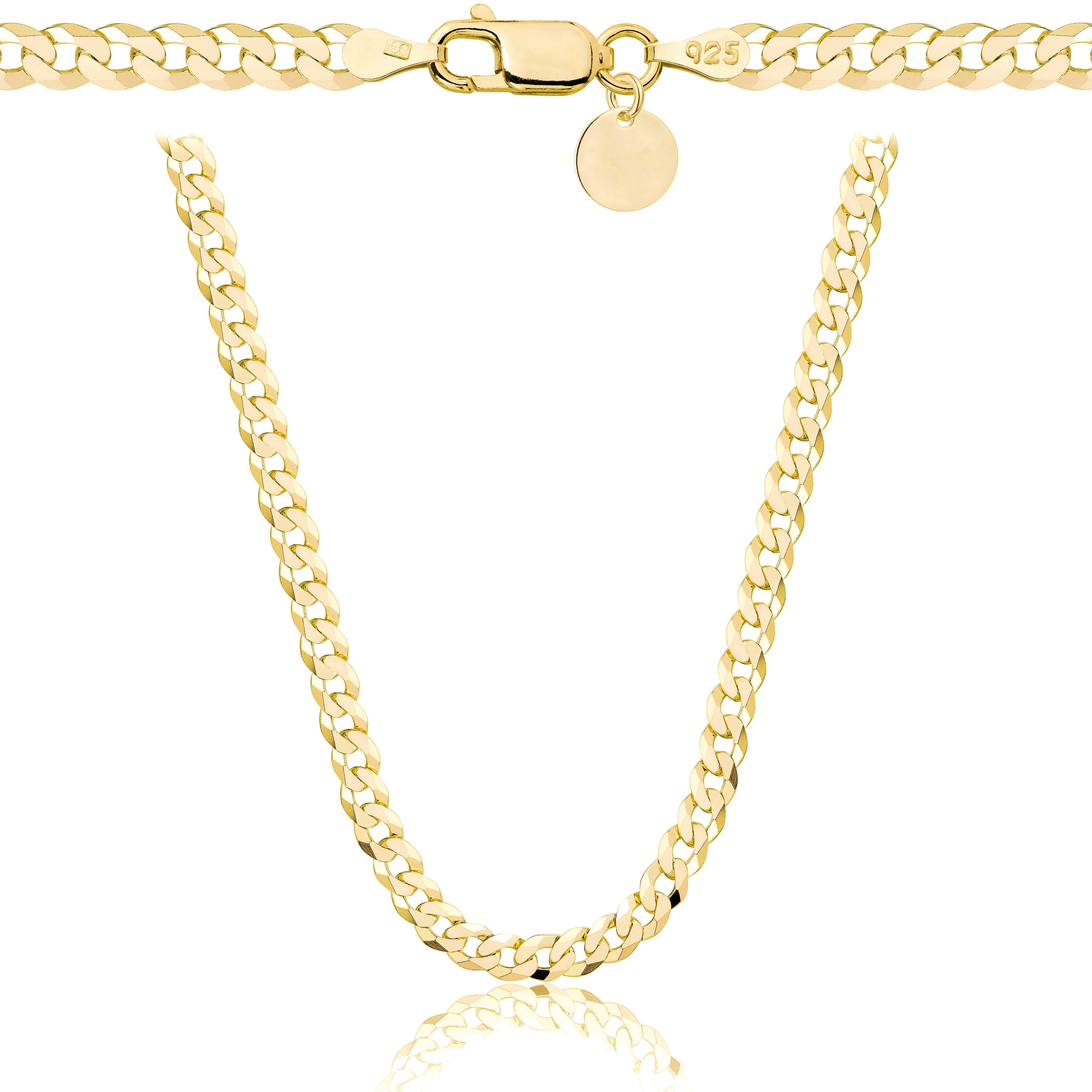 ŁAŃCUSZEK POZŁACANY SREBRNY PANCERKA 3,8MM PR. 925 585