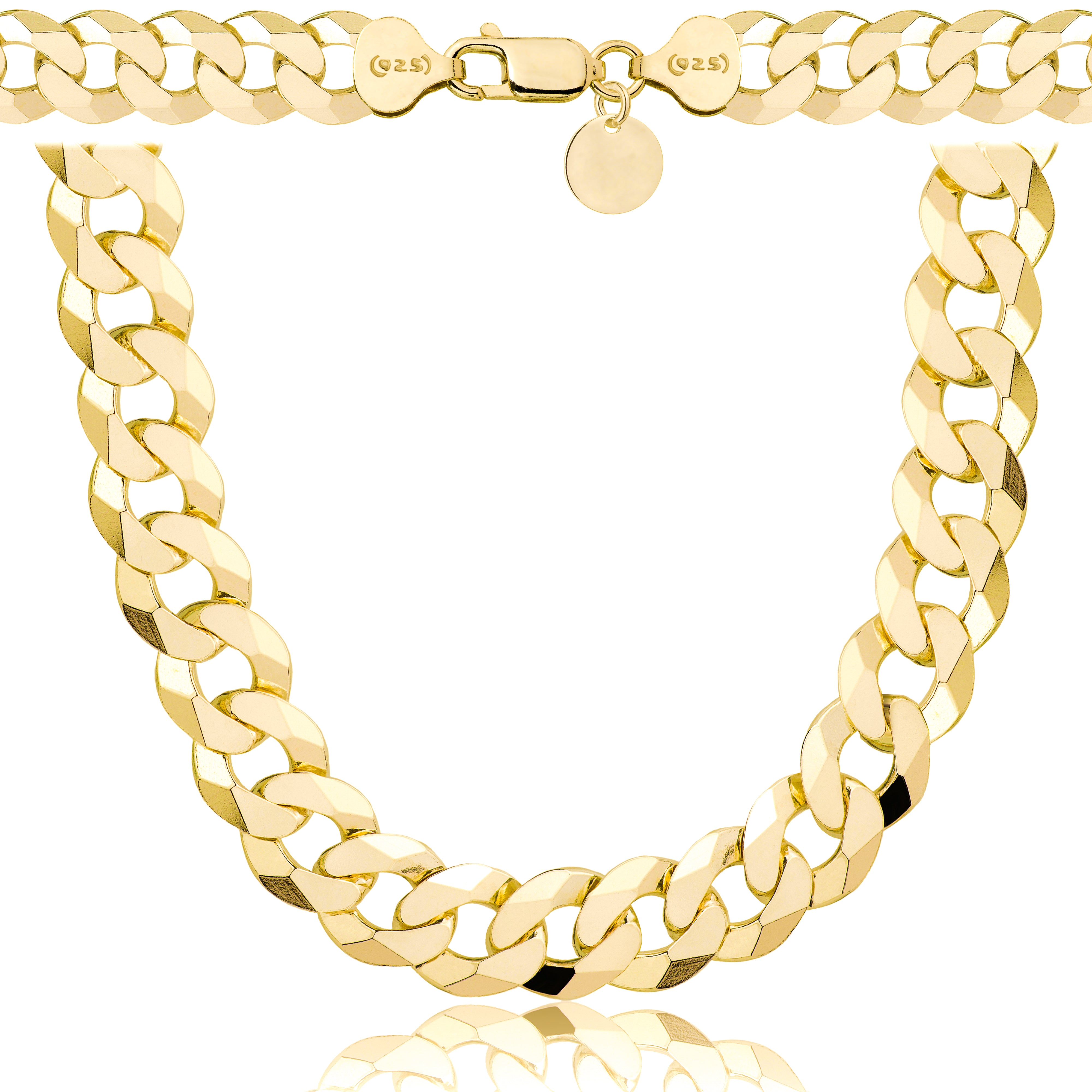 ŁAŃCUSZEK POZŁACANY SREBRNY PANCERKA 9,5MM PR. 925 585