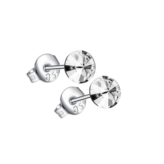 Drobne kolczyki z kamyczkiem 3mm biała cyrkonia