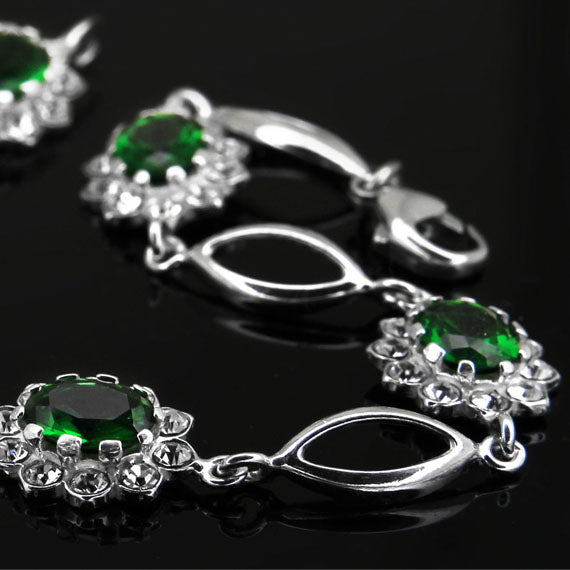 Bransoletka z zielonymi cyrkoniami