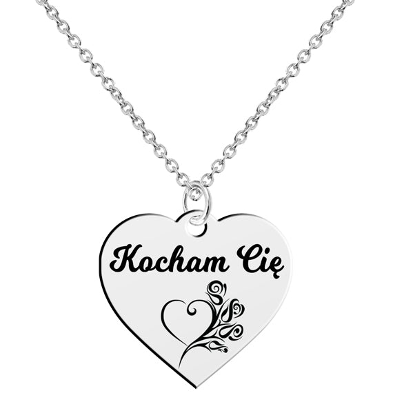 Naszyjnik z grawerem Kocham Cię