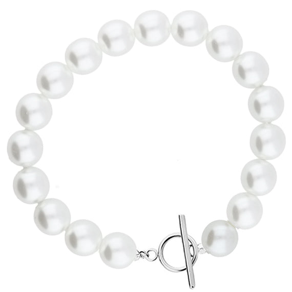 Bransoletka z perełkami zapięcie toggle perły 10mm