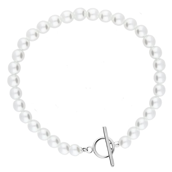 Bransoletka z perełkami zapięcie toggle perły 6mm