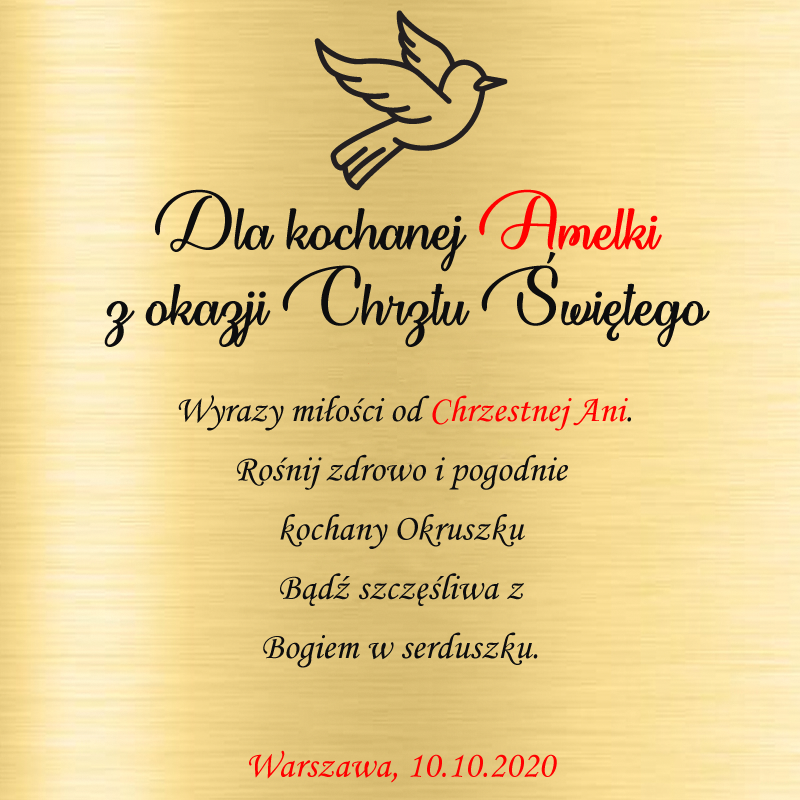 Łyżeczka srebrna Pamiątka Chrztu/Narodzin