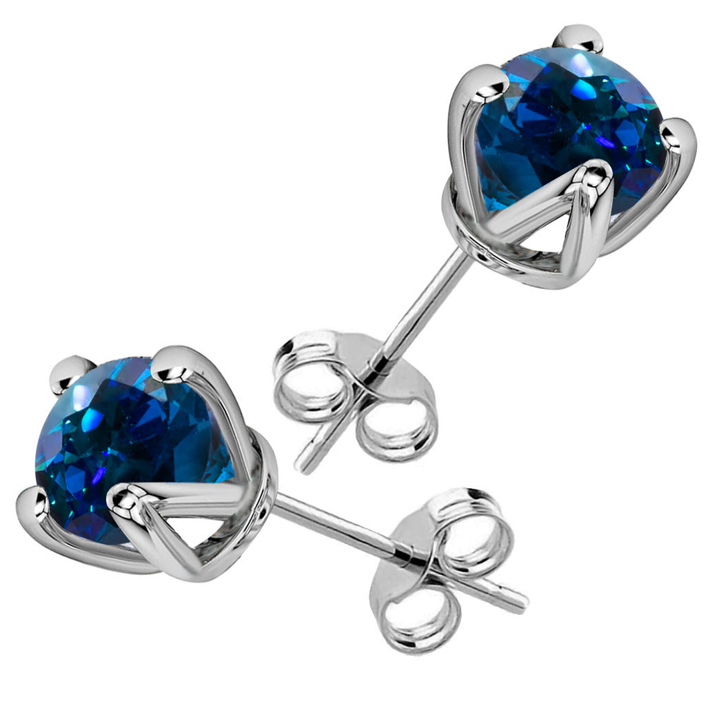 Kolczyki z szafirową cyrkonią 5mm