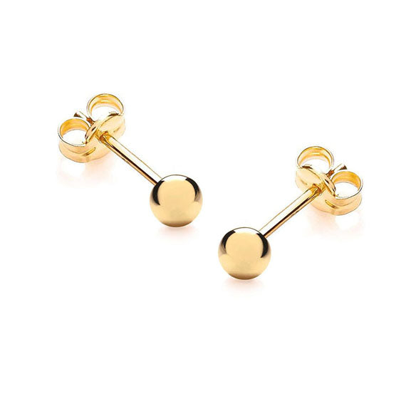 Złocone kolczyki kuleczki 3mm