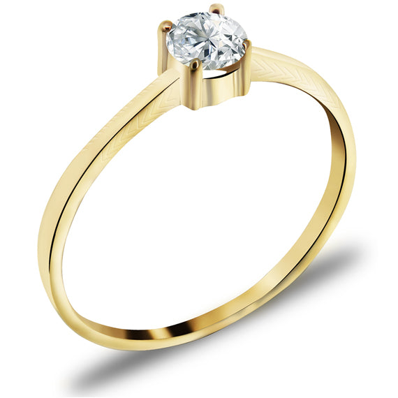 Pierścionek zaręczynowy złoto 333 cyrkonia 4mm