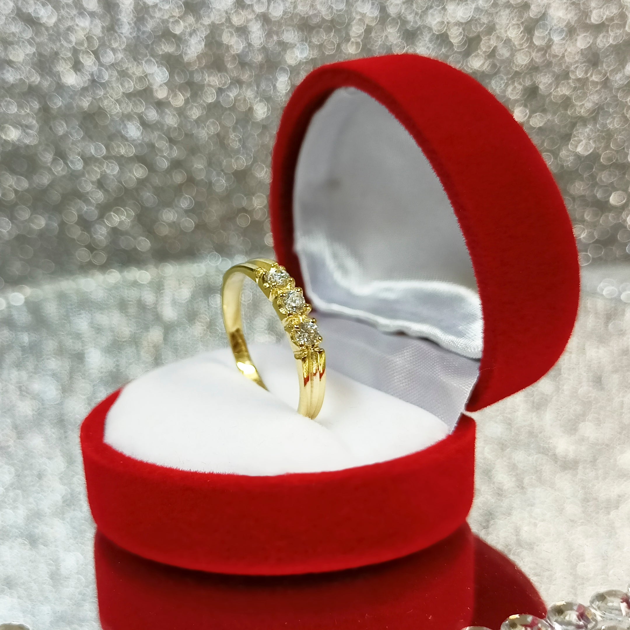 Złoty pierścionek podwójna obrączka