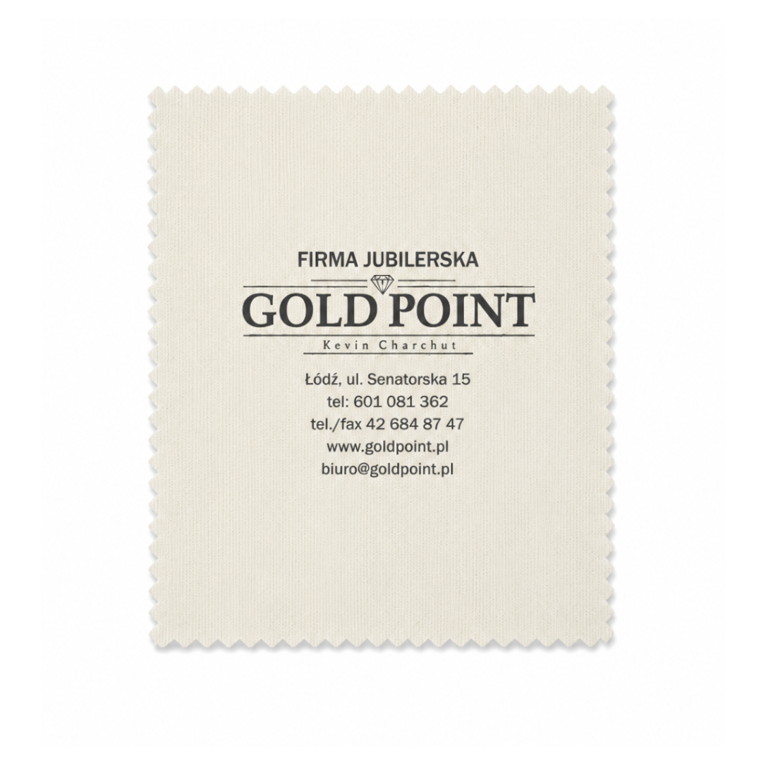 Ściereczka jubilerska Gold Point ecru do czyszczenia biżuterii 20x24 cm