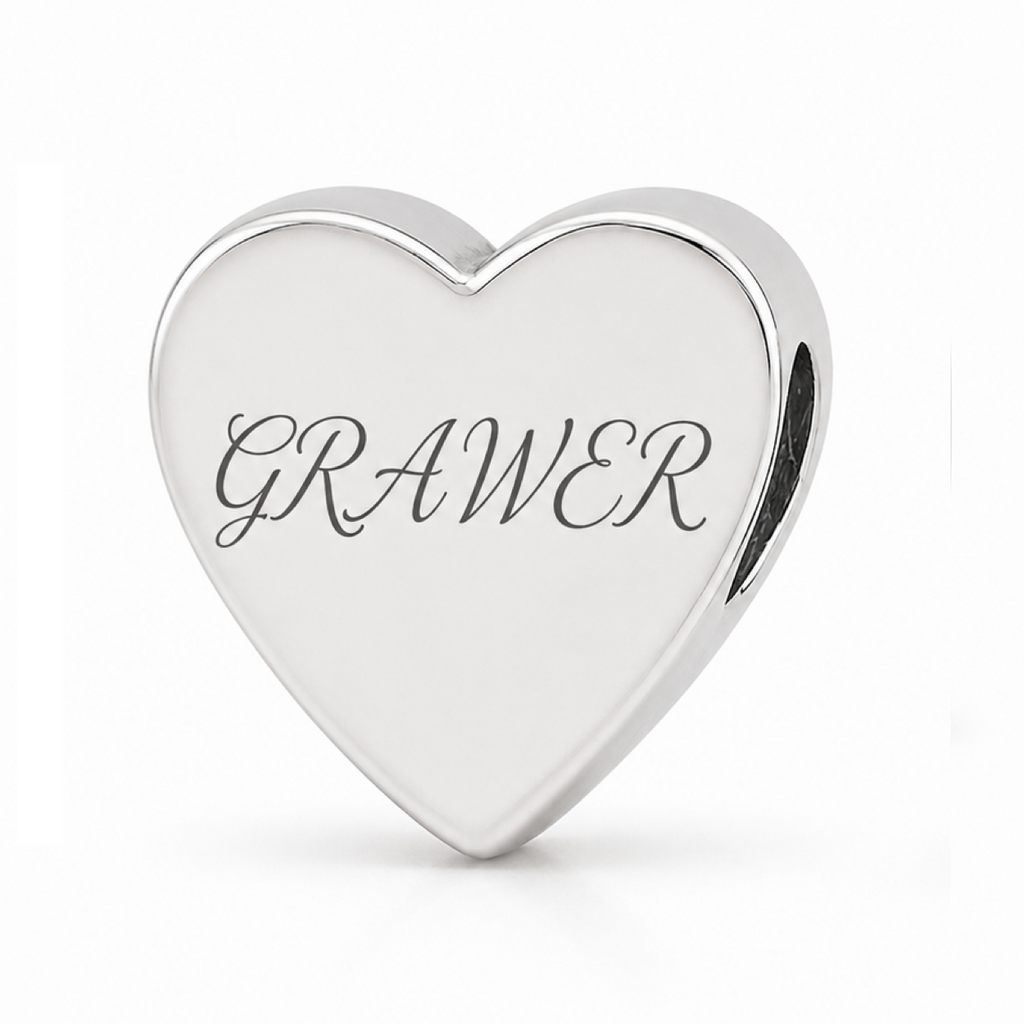Charms srebrne serce bez graweru – widok frontu