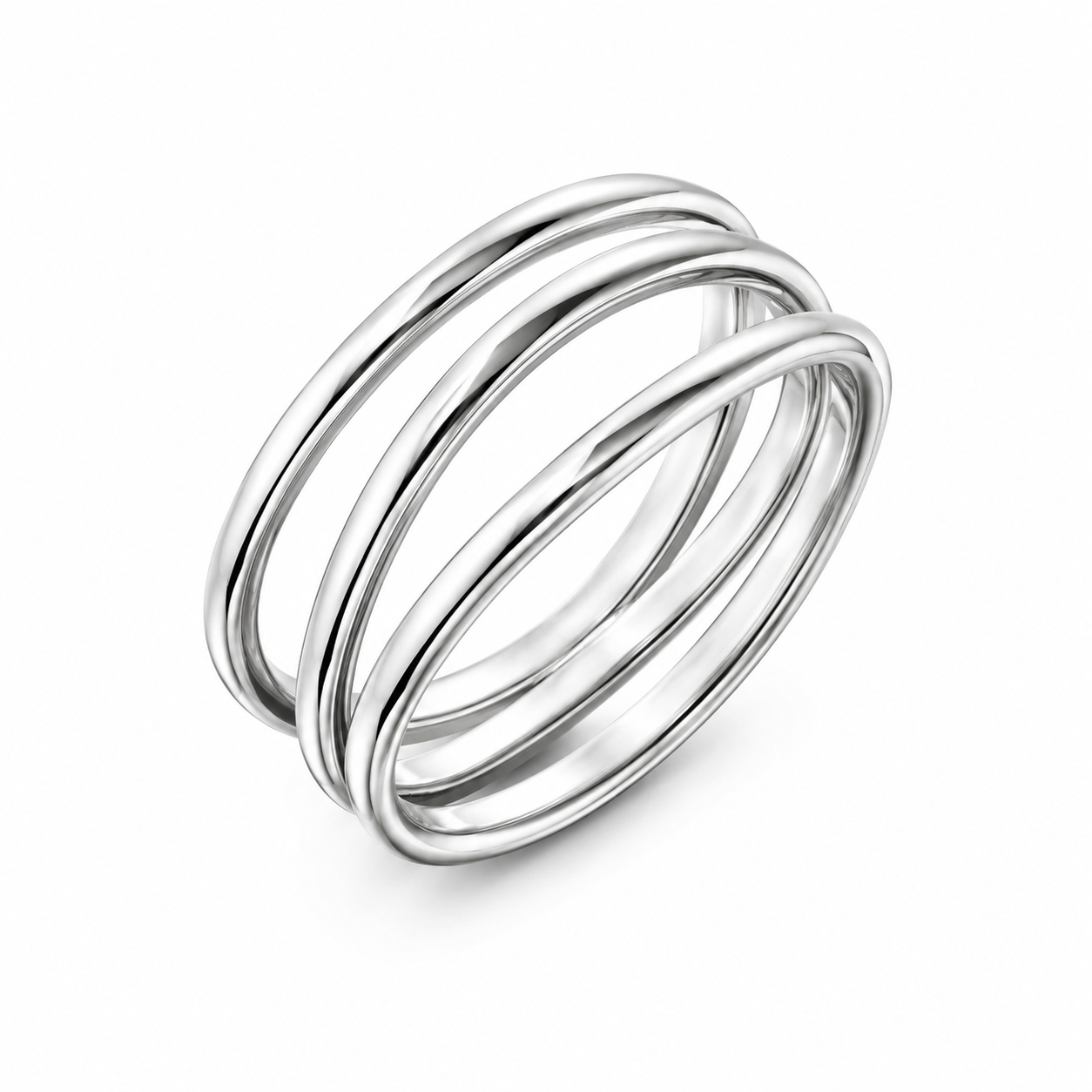 Pierścionek Srebrny Multi-Band Spiral 925