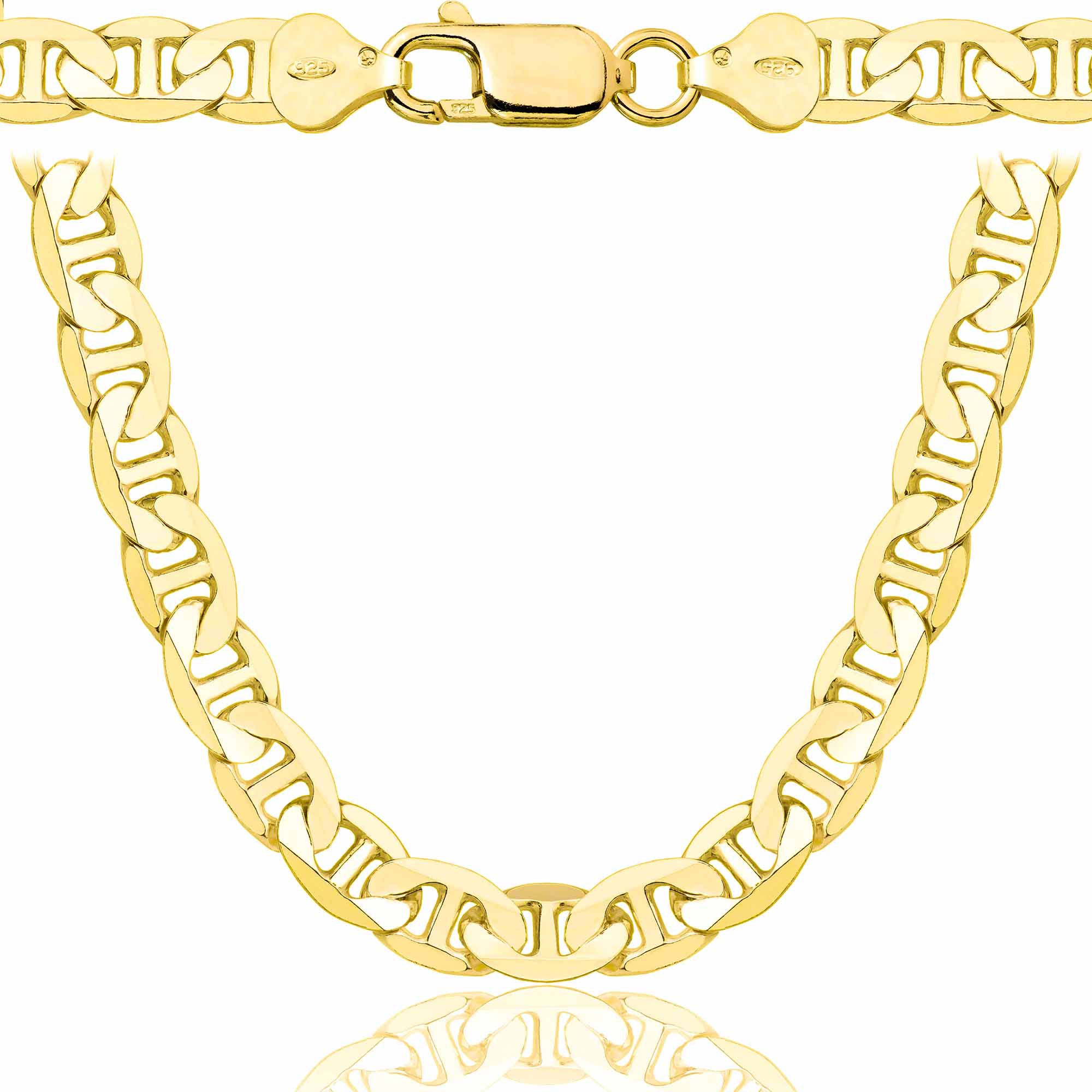 ŁAŃCUSZEK POZŁACANY SREBRNY GUCCI 8MM PR. 925 585