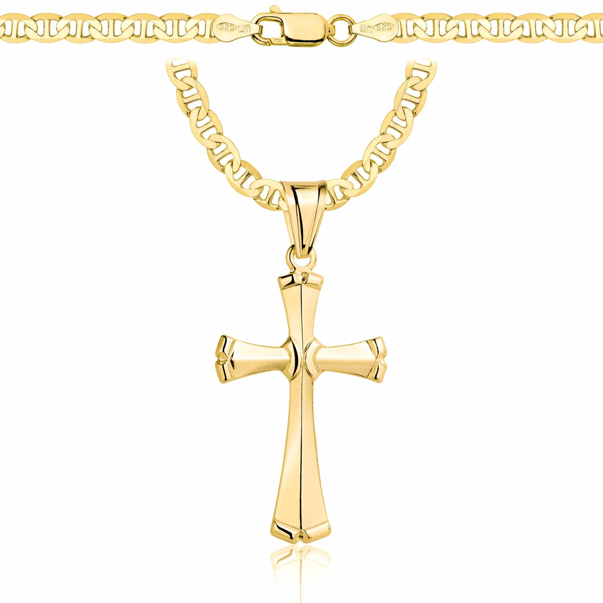 ŁAŃCUSZEK POZŁACANY SREBRNY Z KRZYŻYKIEM GUCCI 4,5MM PR. 925 585