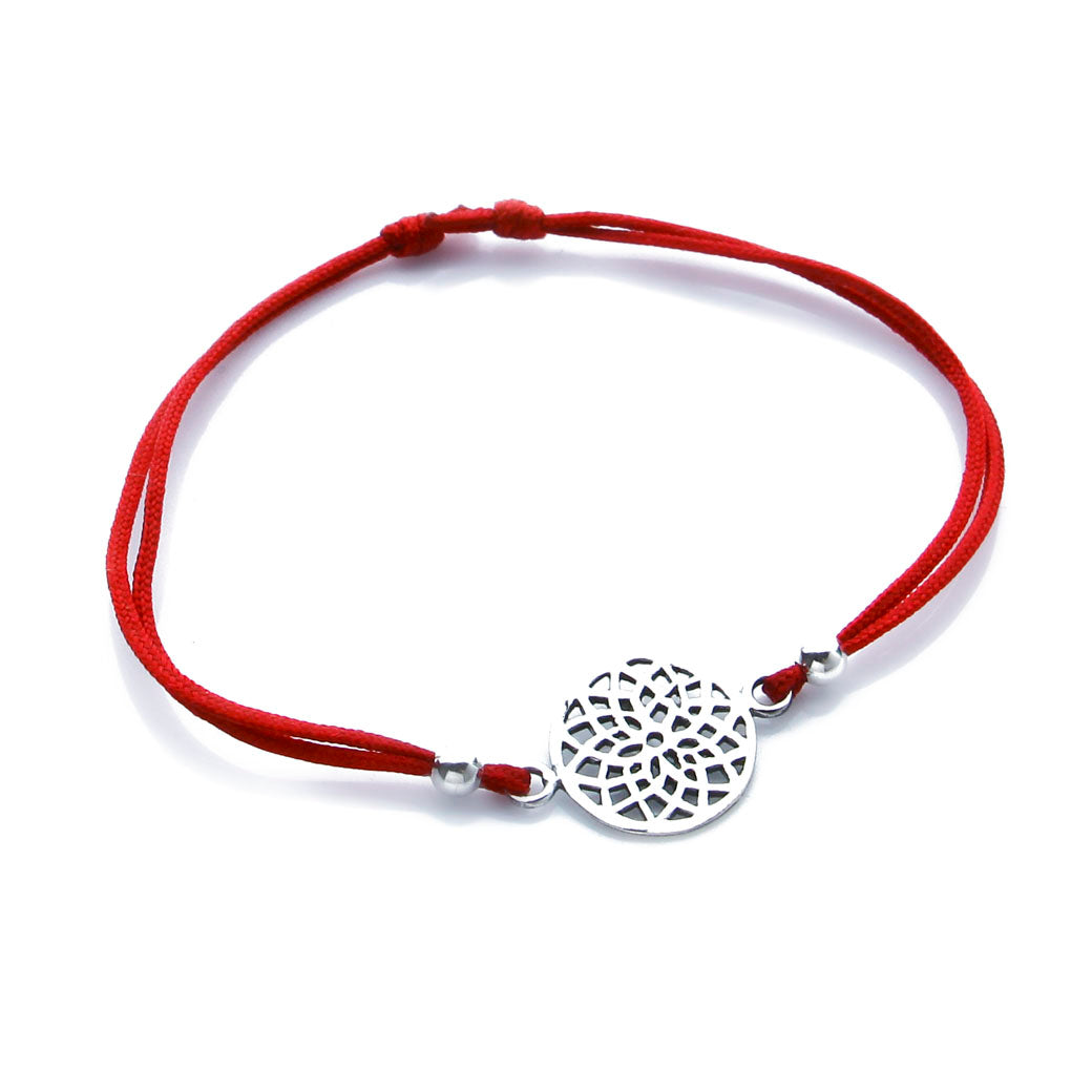 Bransoletka czerwony sznurek mandala