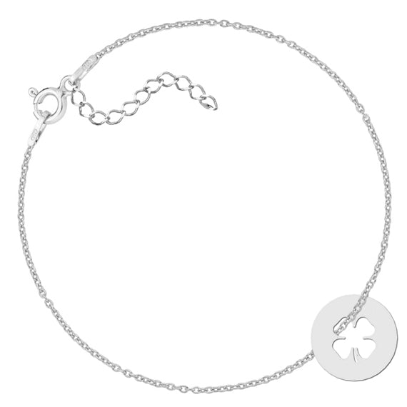 Srebrna bransoletka celebrytka z koniczyną