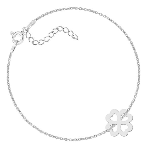 Srebrna bransoletka celebrytka koniczyna ażurowa